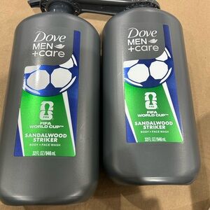 Dove Men+Care Body Wash and Face Wash World Cup sandalwood striker 32Oz x2